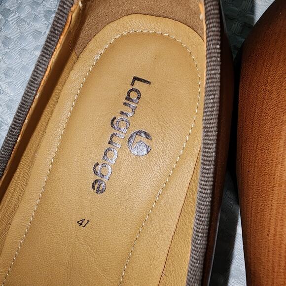 LANGUAGE EUC MENS SIZE 41 US 9.5 SHAAN 100% LEATHER LOAFERS SLIPON SHOES - Picture 4 of 10